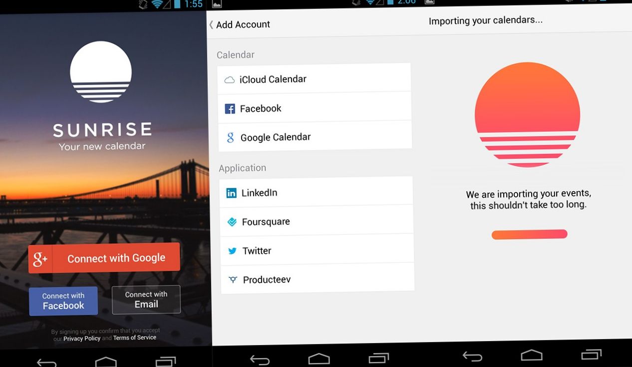 Sunrise: календарь "проще некуда" для Android